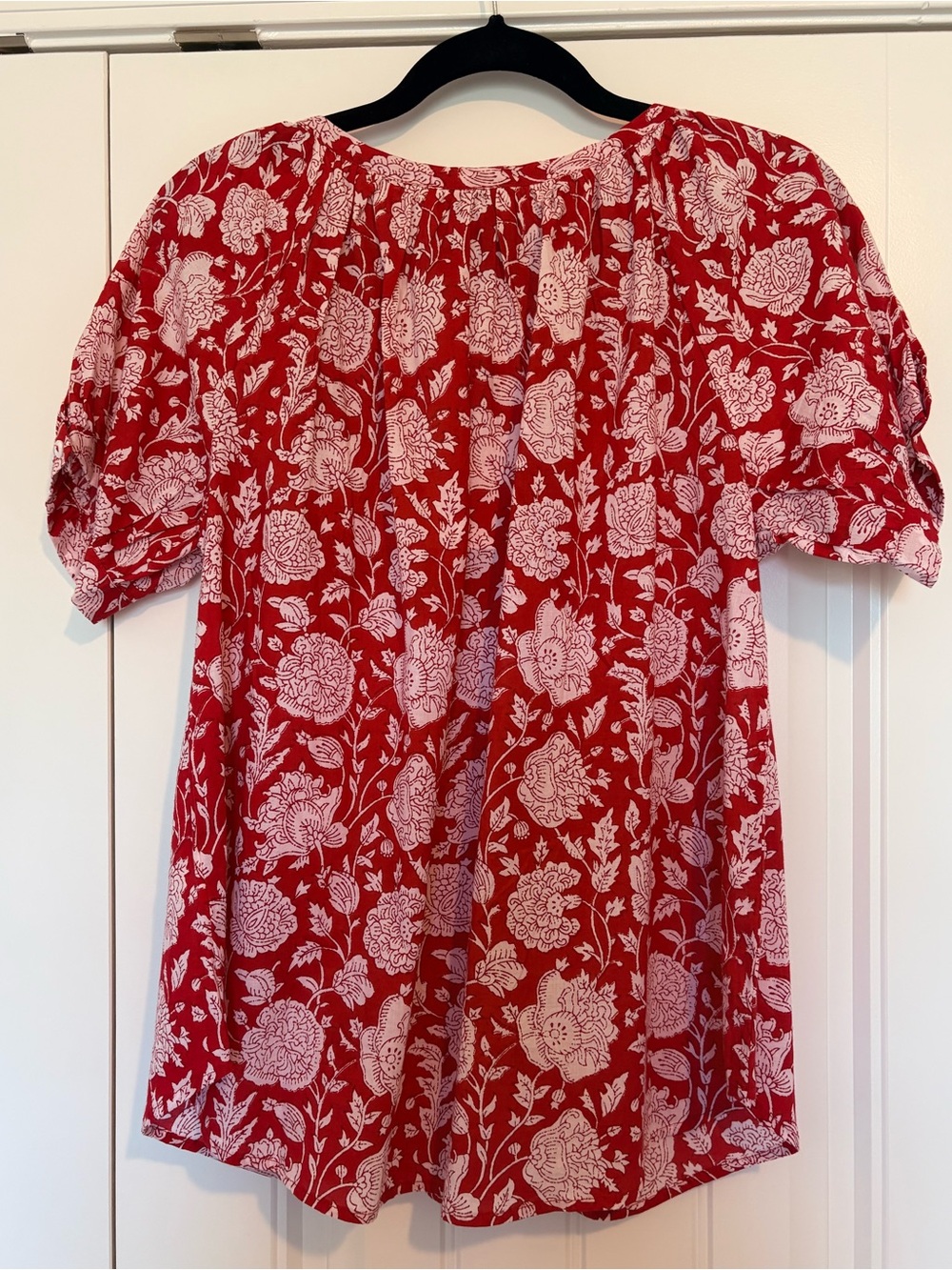 NWT Mille Naomi Red Zinnia Blouson Short Sleeve Top Size XS - Picture 8 of 10